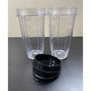 2 Genuine Nutri Ninja Blender 24oz Replacement Cup One Cover
